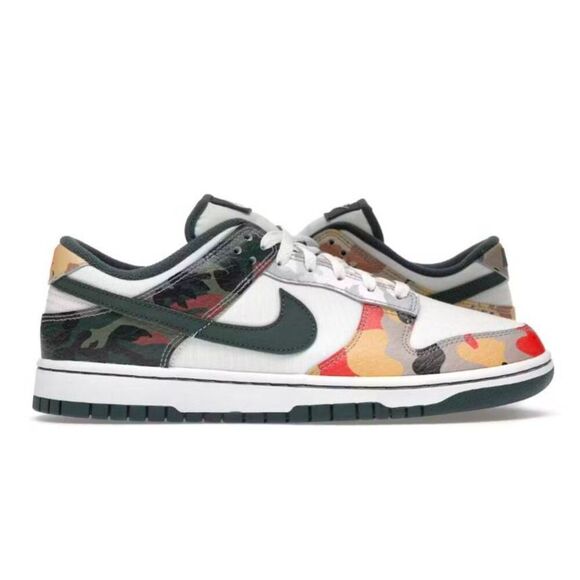 NIKE Dunk Low 'Sail Multi-Camo' Sneakers Size 11 - Picture 1 of 9